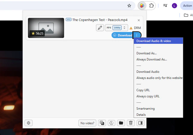 browser extension download peacock