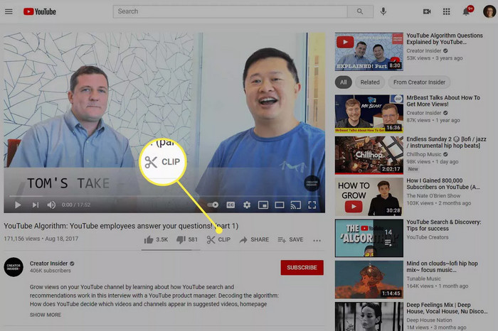 clip youtube video online
