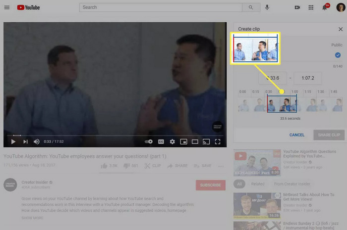share part of youtube video