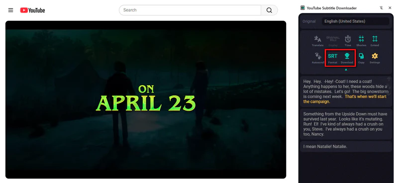 youtube subtitle downloader extension