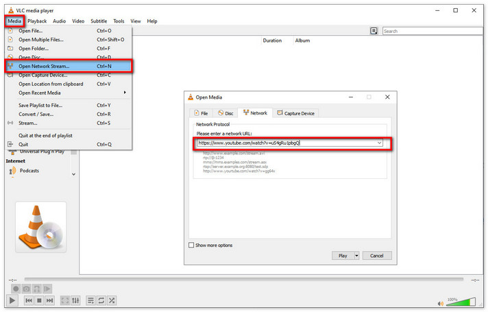 record youtube live free on vlc media player