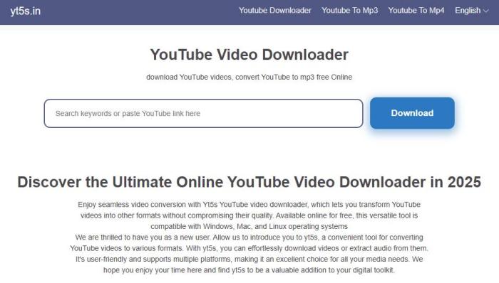 yt5s youtube download as mp3