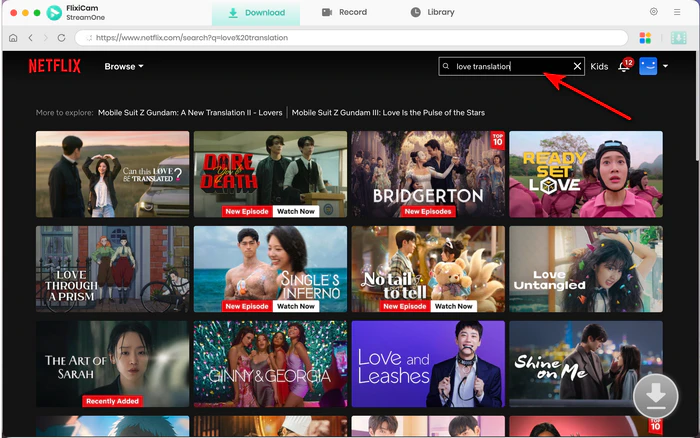 search netflix title