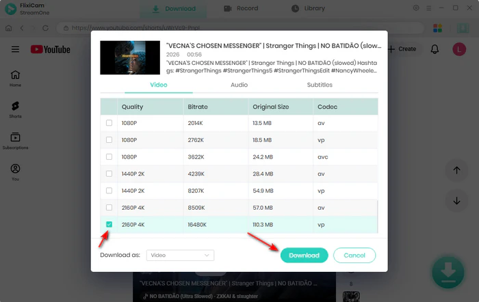 download 4k youtube shorts