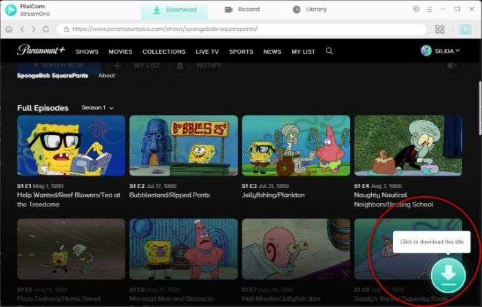 click download button