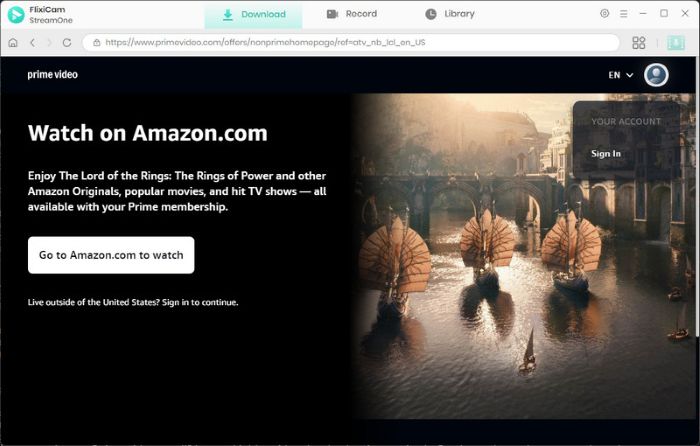 log into amazon account
